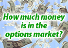 If you were to buy all the outstanding options contracts at the current mid price, this is how much it would cost you.